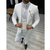 Luxury Wedding Terno Men Suits Groom White Costume Jacket Pants Vest Three Piece Slim Fit Costume Masculinos Blazer